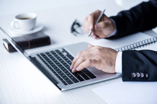 businessman working with laptop