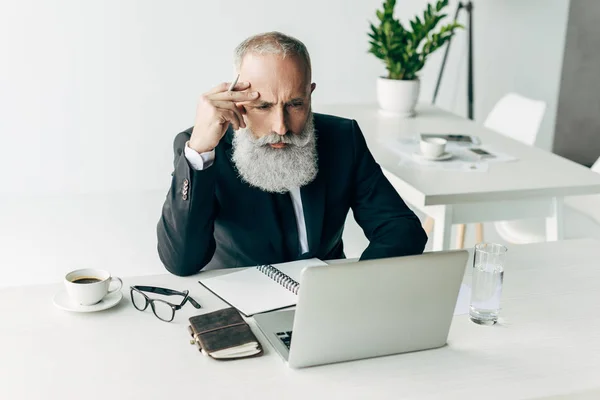 Hombre de negocios senior concentrado — Foto de Stock