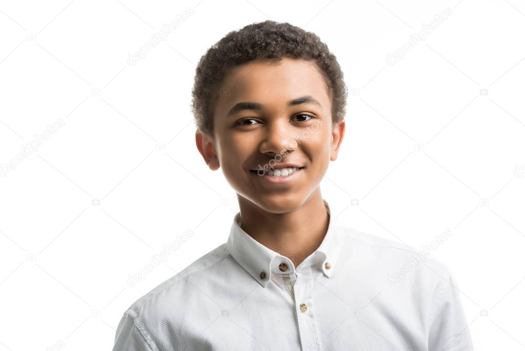 smiling african american teenager