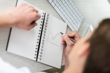 not defterinde öğrenci çizim grafik