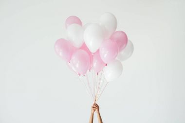 bunch of pink and white balloons clipart