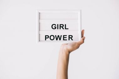 board with girl power lettering clipart
