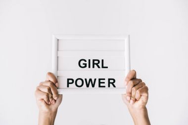 board with girl power lettering clipart