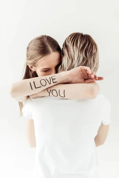 Lesbian couple hugging — Stock Photo, Image