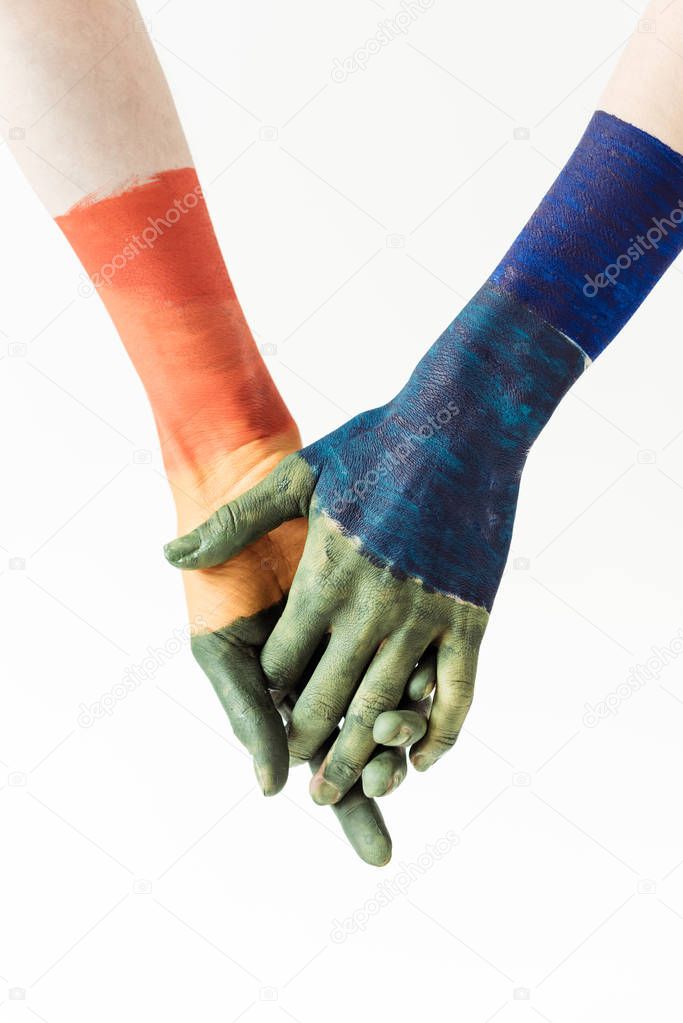 lesbian couple holding hands