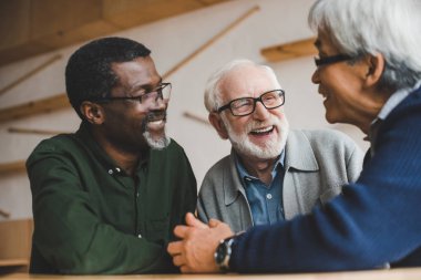 senior friends spending time together clipart