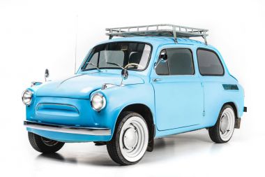 blue retro car clipart