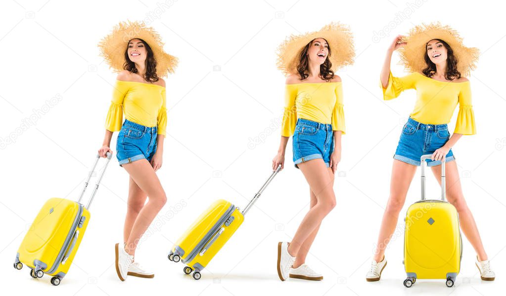 young woman with luggage