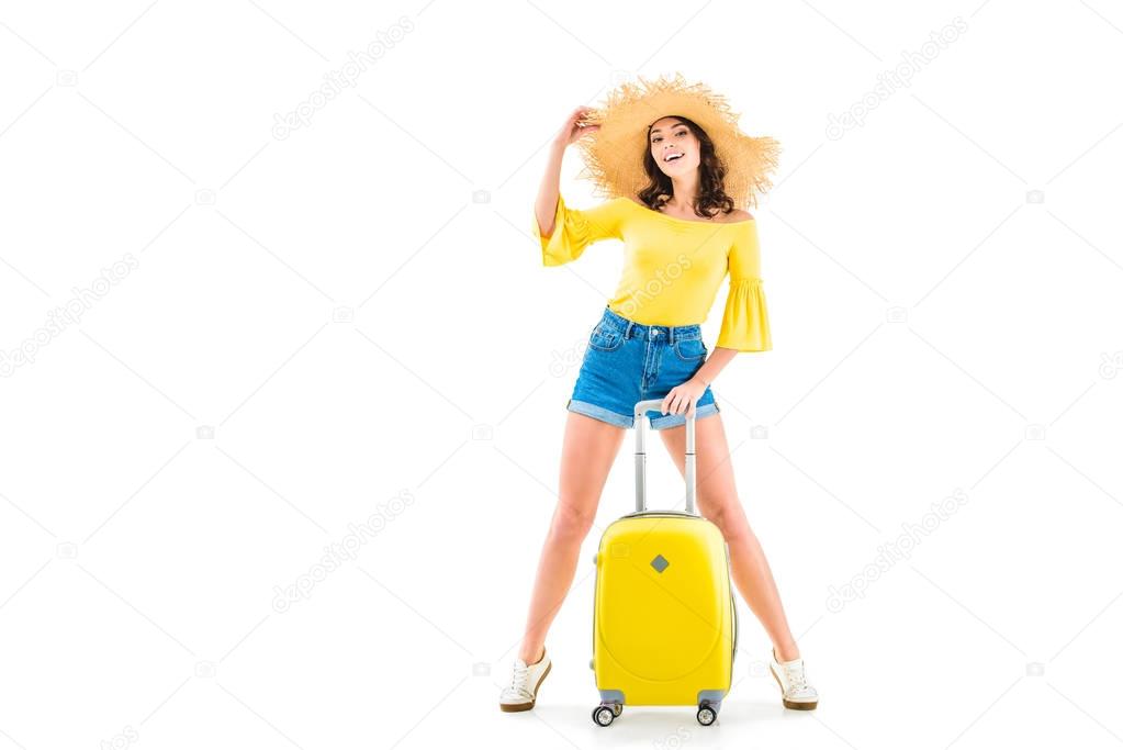 young woman wih luggage