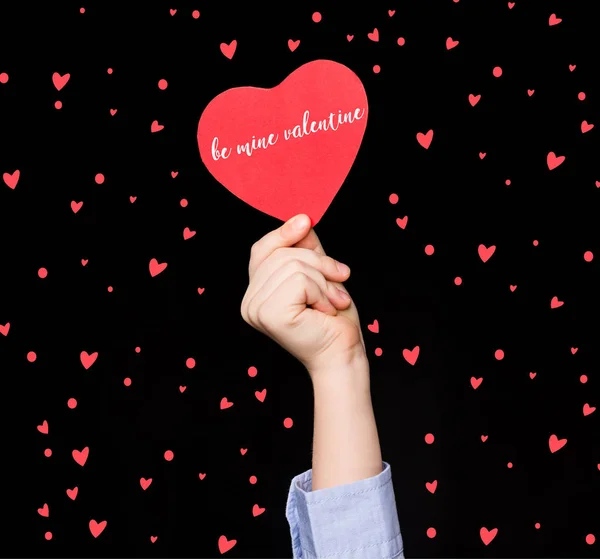 Boy with paper heart — Stock Photo, Image