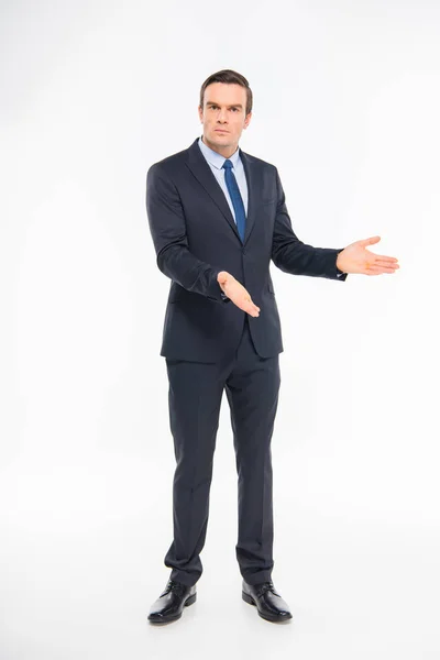 Professional businessman gesturing — Stock Photo