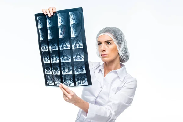 Doctor holding x-ray image — Stock Photo