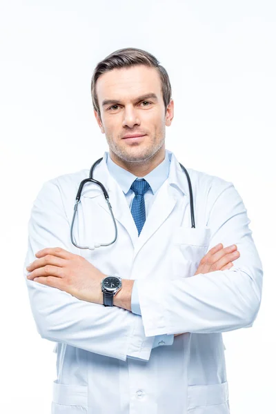 Male doctor with stethoscope — Stock Photo