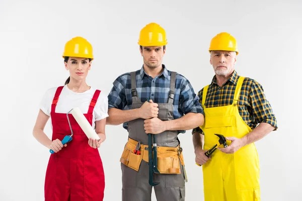 Trabajadores de la construcción profesionales - foto de stock