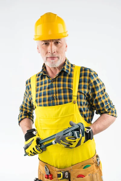 Mature workman in hard hat — Stock Photo