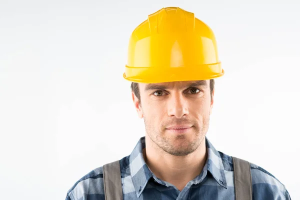 Obrero de la construcción en casco - foto de stock