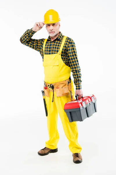 Trabajador en sombrero duro - foto de stock