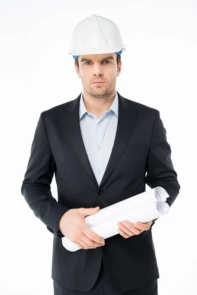 Male architect in hard hat — Stock Photo