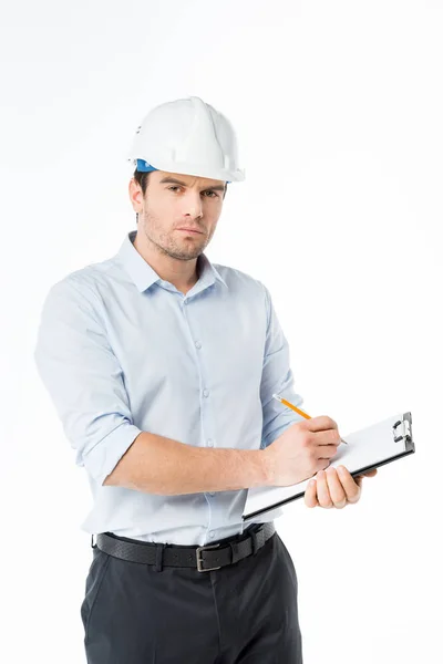Male architect in hard hat — Stock Photo