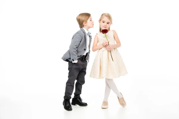 Menino e menina na data — Fotografia de Stock