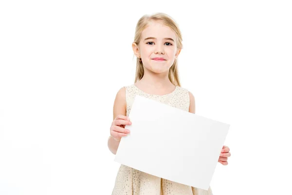 Girl with blank card — Stock Photo