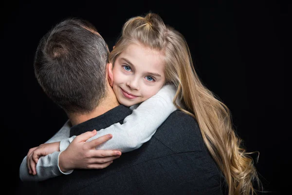 Sorrindo pai e filha — Fotografia de Stock
