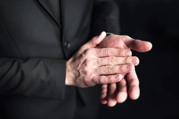Businessman clapping hands — Stock Photo