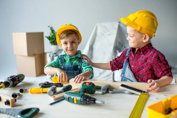 Little boys with tools — Stock Photo