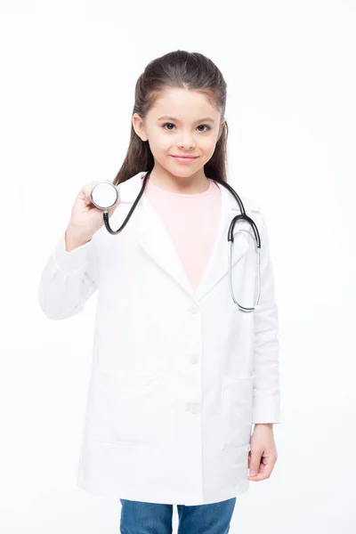 Chica en traje de médico - foto de stock