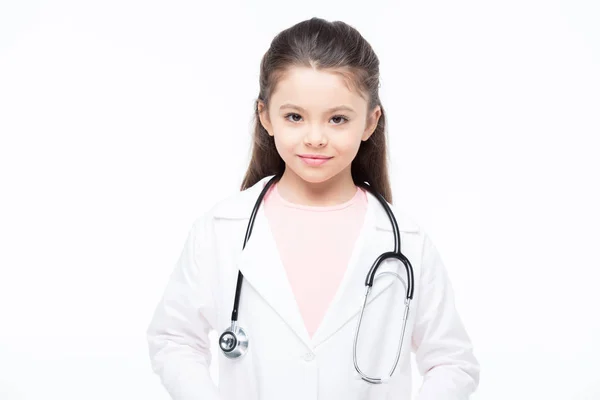 Chica en traje de médico - foto de stock