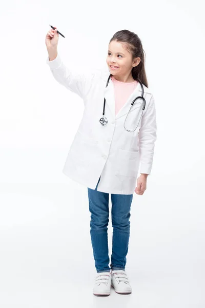 Fille en costume de médecin — Photo de stock