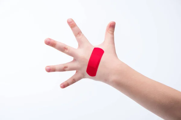 Red patch on hand — Stock Photo