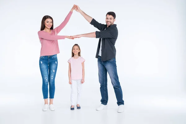 Happy family with one child — Stock Photo