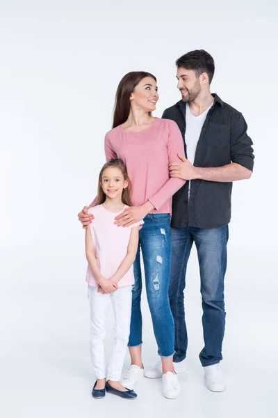 Happy family with one child — Stock Photo