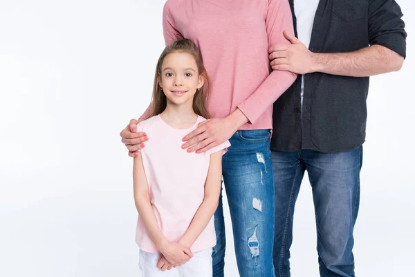 Happy family with one child — Stock Photo