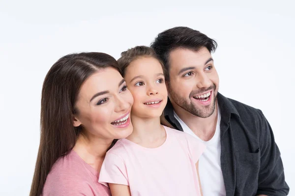Happy family with one child — Stock Photo