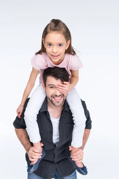 Feliz padre e hija - foto de stock