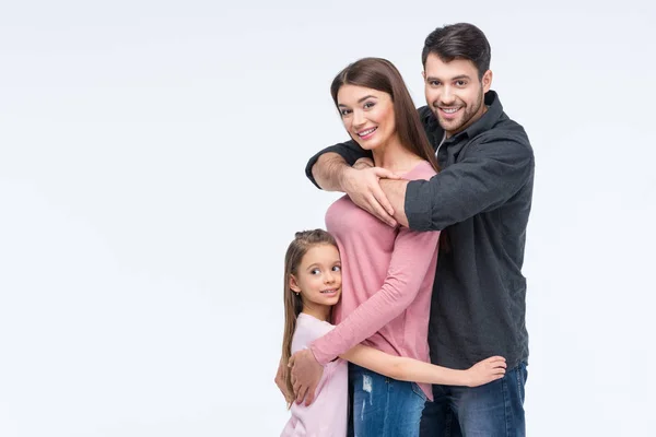 Familia feliz con un niño - foto de stock