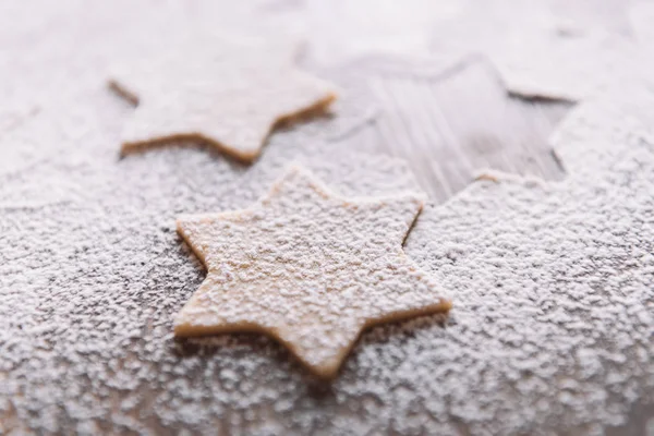 Unbaked cookies on table — Stock Photo