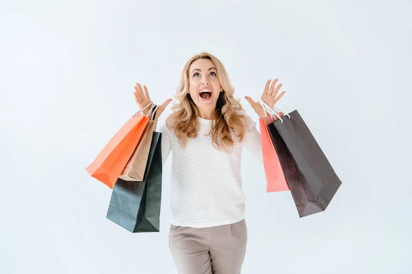 Woman with shopping bags — Stock Photo