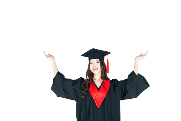 Young woman in mortarboard — Stock Photo