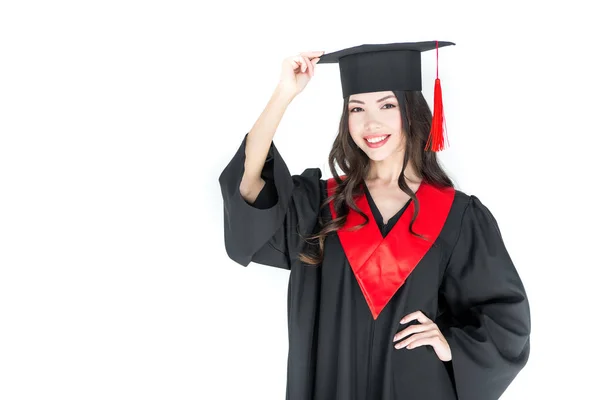 Young woman in mortarboard — Stock Photo