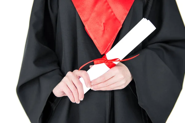 Student holding diploma — Stock Photo