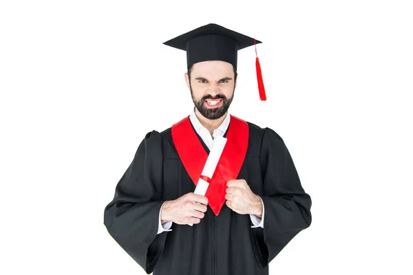 Student holding diploma — Stock Photo