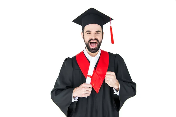 Student holding diploma — Stock Photo