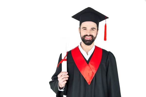 Student holding diploma — Stock Photo