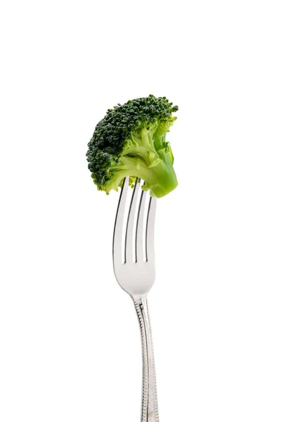 Brócoli fresco en tenedor - foto de stock