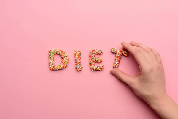 Word diet from sweets — Stock Photo