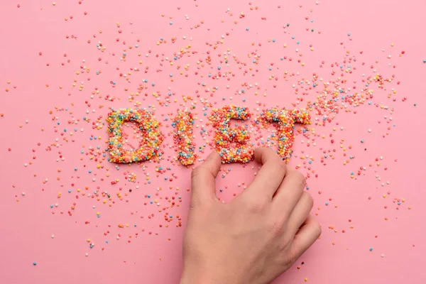 Word diet from sweets — Stock Photo