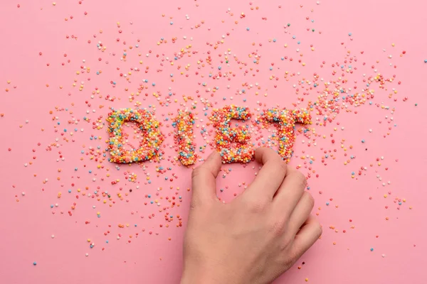 Palabra dieta de dulces - foto de stock